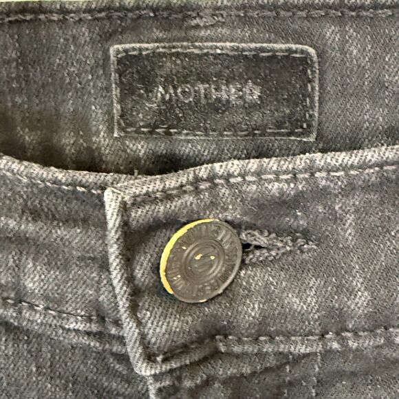 Mother Jeans Women's 24 Black The Hustler Ankle Fray Hem Not Guilty Wash - Picture 3 of 15